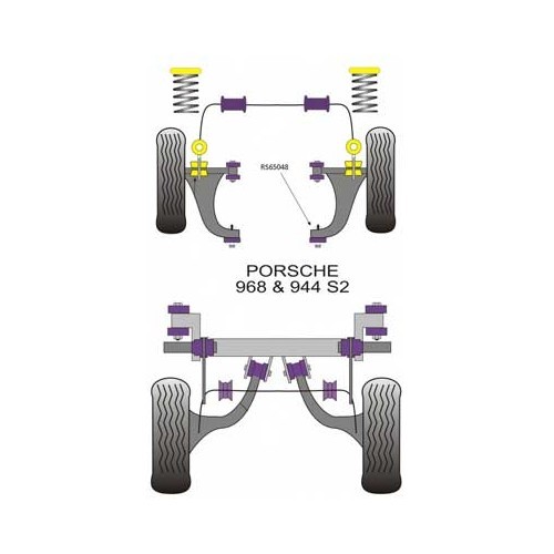 Powerflex ronde achterdraagarm kit voor Porsche 944 vanaf 1986 en 968 - RS65048