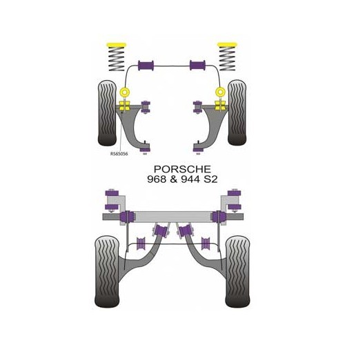 Kit di silentbloc Powerflex per biella della barra antirollio Ant. per Porsche 944 e 968 - RS65056