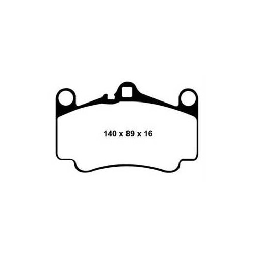 Plaquettes de frein arrière EBC jaunes pour Porsche 981 Boxster (2012-2015) - RS90730