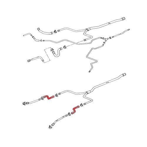 Manguera de conexión de retorno de agua del radiador para Porsche 986 Boxster S (2000-2004) - RS91258