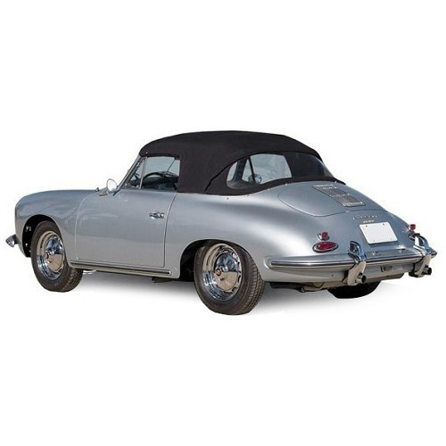  Motorkap in Twillfast voor Porsche 356 B T6 en C Cabriolet (1962-1965) - Zwart - RS91324 