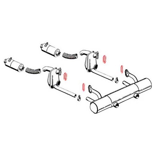 Kachelpotpakking en geluiddemper voor Porsche 912 (1965-1969) - RS91432