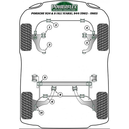 Silenziatori posteriori POWERFLEX HERITAGE per Porsche 924 S (1986-1988) - N°9 - RS91886