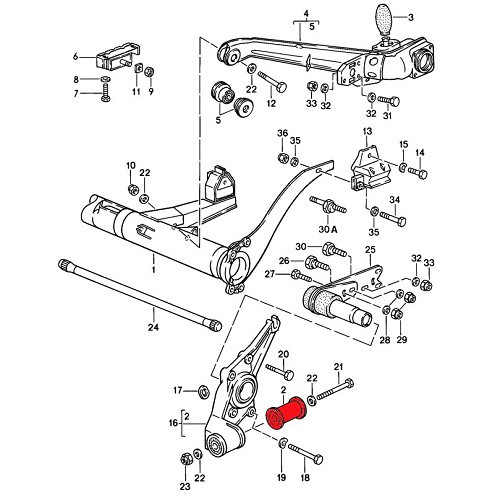 Silentblock Torsionsstabhalter für Porsche 924 (1978-1988) - RS91890