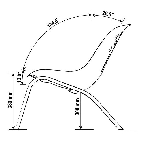  Cadeira Recliner Porsche 356 Speedster - Branco sobre moldura cromada - RS91923-2 