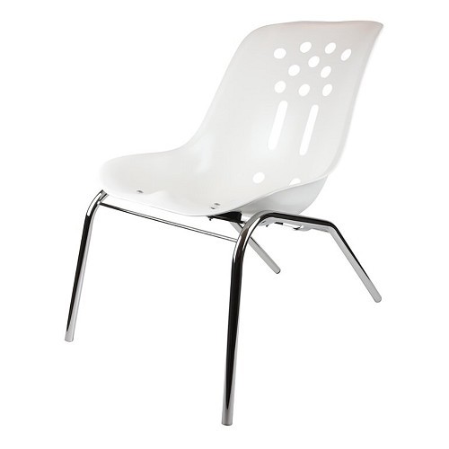  Silla reclinable Porsche 356 Speedster - Blanco sobre estructura cromada - RS91923 