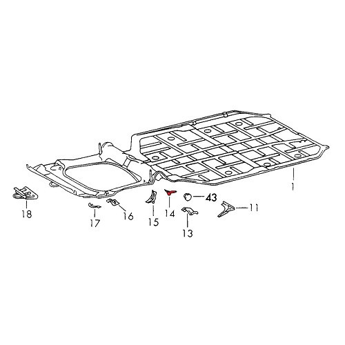 Palier de fixation de train avant DANSK pour Porsche 911 type F, G et 912 (1965-1989) - RS92145