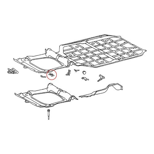 Tôle de réparation DANSK plancher de coffre avant pour Porsche 911 type F, G et 912 (1965-1989) - RS92183