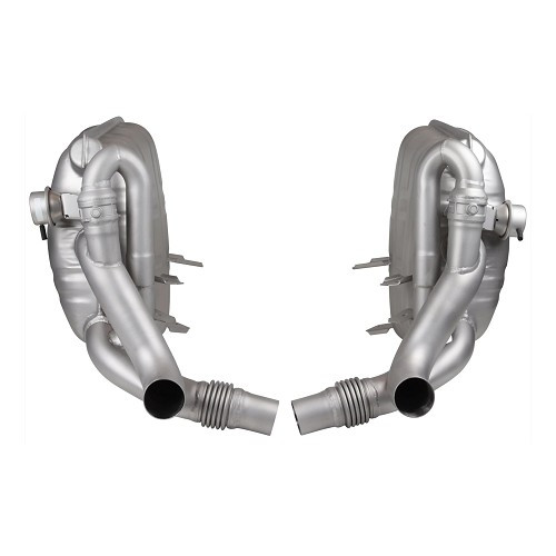  Silenziatore sportivo con valvole DANSK in acciaio inox per Porsche 911 tipo 997 Carrera fase 1 (2005-2008) - stile originale - RS92218 