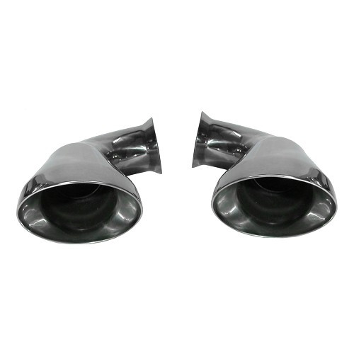  DANSK chrome-plated stainless steel exhaust silencer bypass tips for Porsche 911 type 993 Turbo (1995-1998) - RS92230 