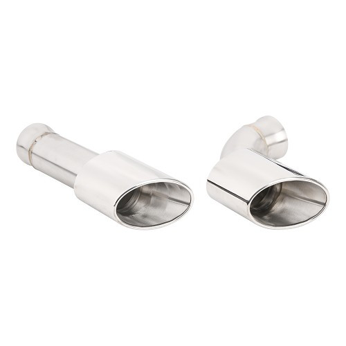  Chrome-plated stainless steel DANSK "993 Look" exhaust silencer tips for Porsche 911 type 964 (1989-1994) - RS92243 