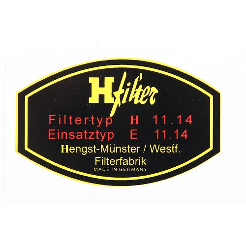  H Filter sticker for Porsche 911 type F and 912 (1965-1973) - RS92262 