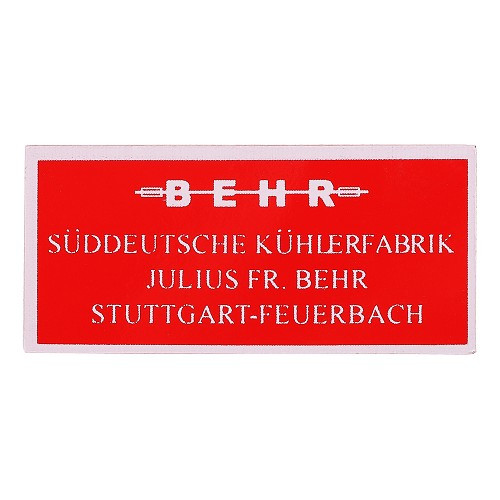  Autocollant BEHR pour Porsche 356 BT6 et C (1962-1965) - RS92263 