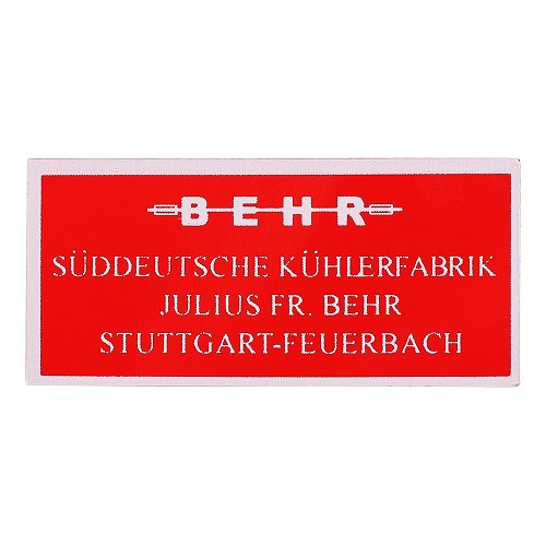  BEHR sticker for Porsche 356 BT6 and C (1962-1965) - RS92263 