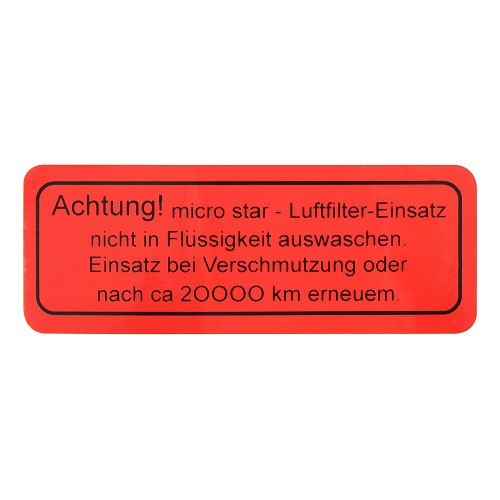  Autocolante filtro de ar para Porsche 912 (1966-1969) - RS92265 