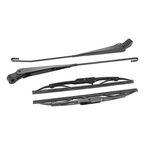     
                
                
    Paire de bras et balais d'essuie-glaces noir en inox pour Porsche 911 type F, G et 912 (1968-1989) - RS92289
