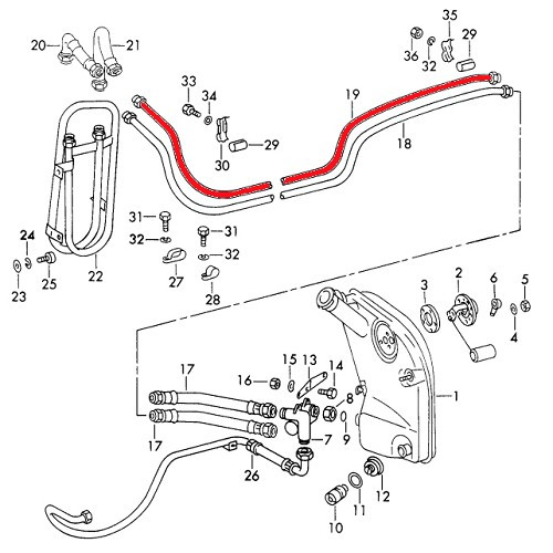  Ölrücklaufleitung zum Kühler für Porsche 911 Typ F (1973) - RS92413 