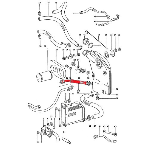 Manguera de aceite del cárter al motor para Porsche 911 tipo G 2,7 (1974) - RS92675