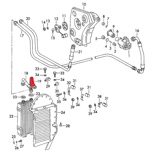 Olieretourslang op oliekoeler voor Porsche 911 type F (1972-1973) - RS92691