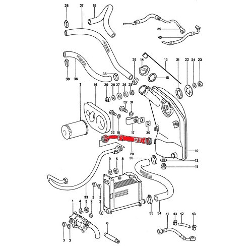 Oil line from oil pan to engine for Porsche 911 type G (1975-1977) - RS92694