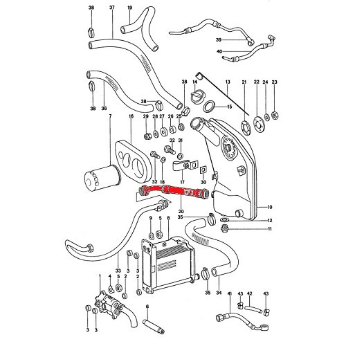 Tubo de óleo do cárter para o motor para Porsche 911 tipo G (1975-1977) - RS92694