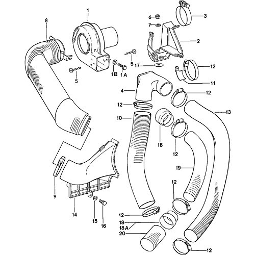 Conducto de aire caliente del motor al túnel de viento para Porsche 911 tipo G (1975-1979) - RS92828