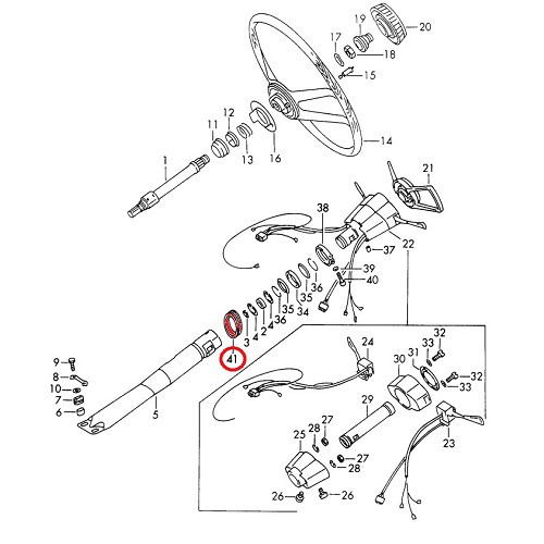 Manchon en caoutchouc de colonne de direction pour Porsche 911 type F et 912 (1965-1967) - RS92961