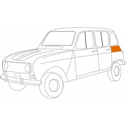 Piastra di montaggio ala posteriore sinistra per Renault 4L (10/1961-01/1994) - RT10016