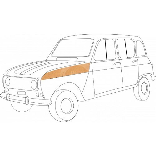 Piastra di montaggio ala anteriore sinistra per Renault 4L (10/1961-01/1994) - RT10030