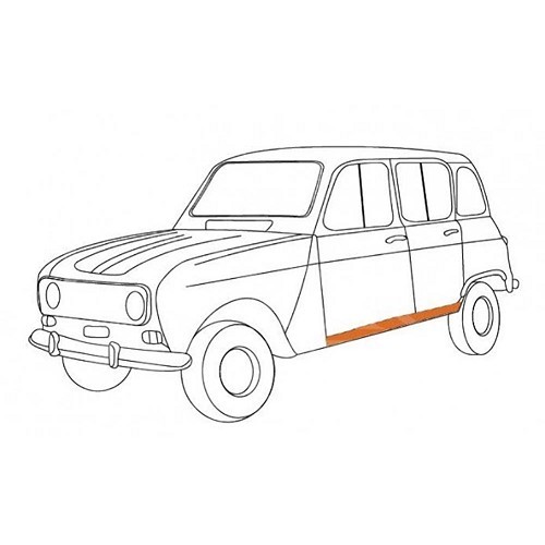 Bas de caisse gauche pour Renault 4 (10/1961-01/1994) - RT10082