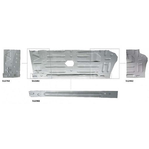 Plancher latéral droit pour Renault 4 10/1961-01/1994) - RT10106