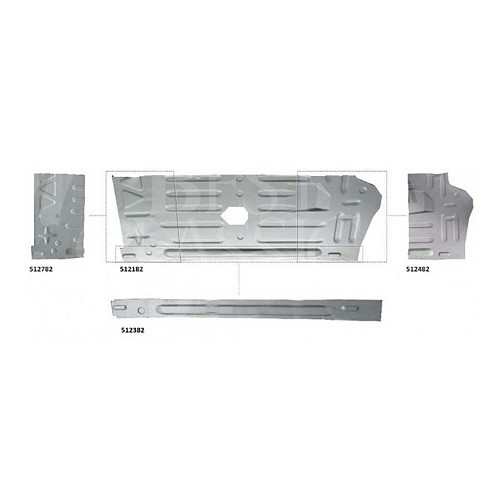 Right rear floor pan for Renault 4L - RT10130