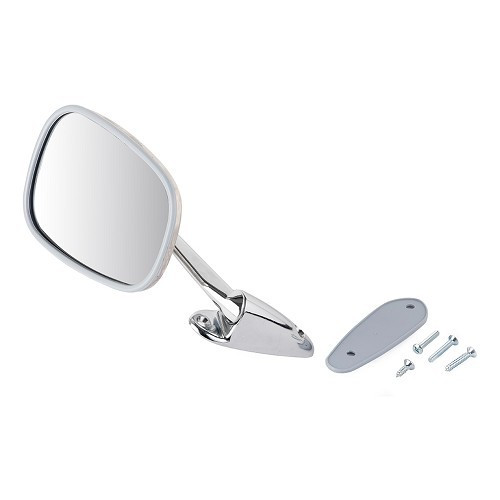 Right or left-hand wing mirror with straight arm for Renault 4L - stainless steel - RT10256