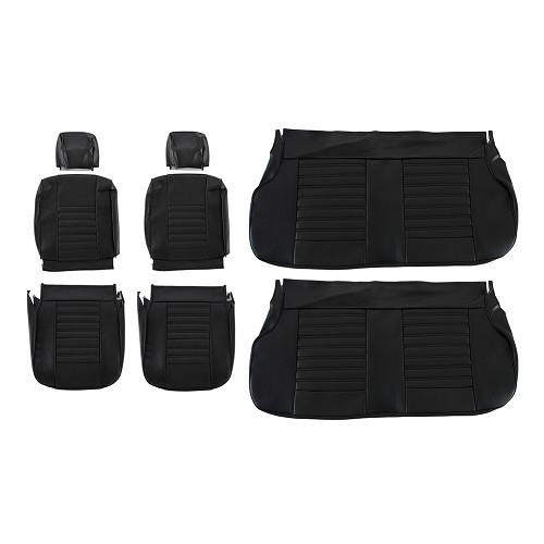 Set of front and rear seat covers for Renault 4 (01/1978-12/1992) - black leatherette - RT20026