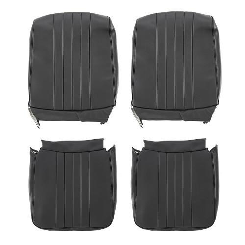 Set of front and rear seat covers for Renault 4 (10/1961-01/1978) - black leatherette - RT20032