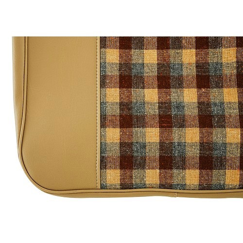  Conjunto de coberturas de bancos dianteiros e traseiros para Renault 4 (01/1978-12/1992) - skai-tartan bege e castanho - RT20034 