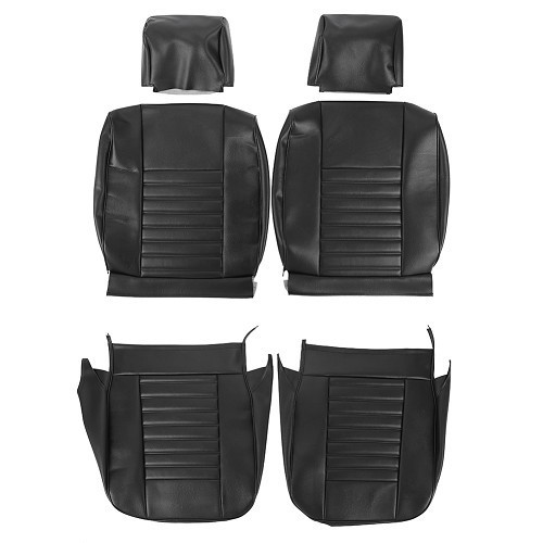 Front seat covers for Renault 4 (01/1978-12/1992) - black leatherette - RT20040