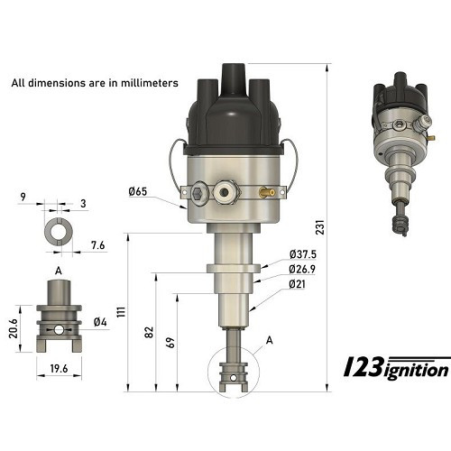 Elektronische vacuümontsteking voor Renault 16 en Alpine 1600 (09/1968- 12/1979) - RT40011