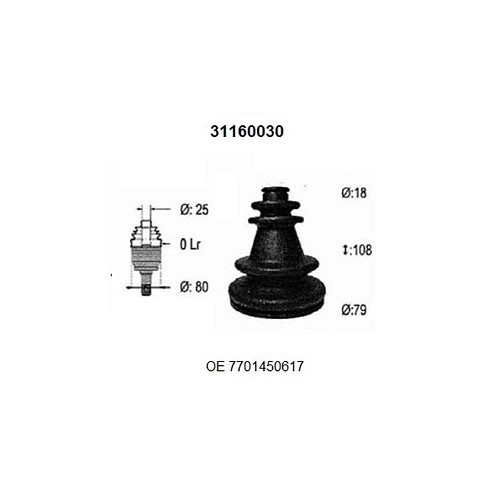  Kardanreparatursatz Getriebe für Renault 4 - 17/80mm - RT40426 