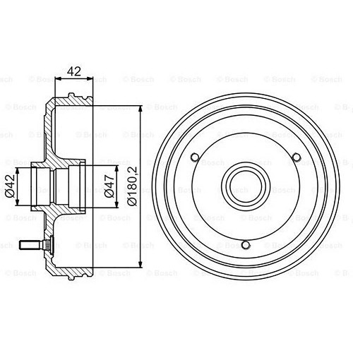 Tambor de travão traseiro para Renault 4 (10/1976-12/1993)- 180 mm