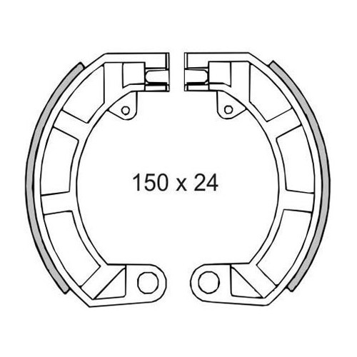  Mâchoire de frein arrière pour Vespa Primavera et ET3 - 150 x 24 mm - SC68888 