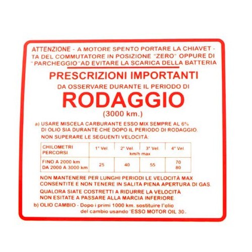     
                
                
    Etiqueta rodaggio roja gs 150 - SC82628
