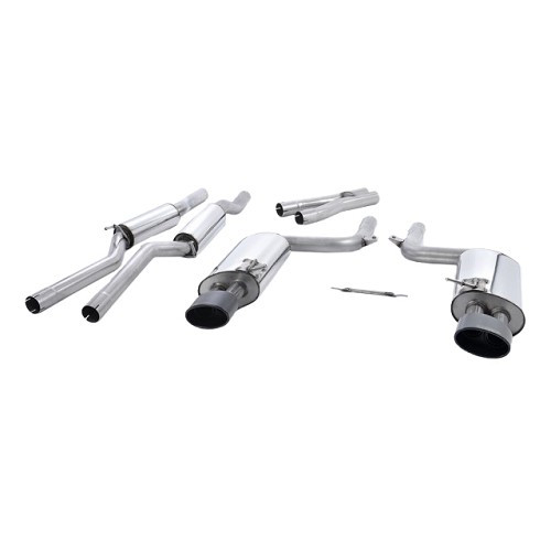  MILLTEK SSXAU060BLK: Full exhaust line after catalytic converter - With intermediate silencer. Without rear silencer valves for Audi RS4 B7 4.2 V8 Hatchback Estate and Cabriolet 2006 and + - SSXAU060B1 