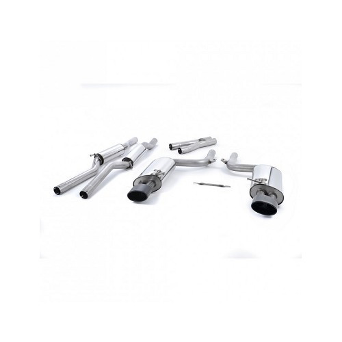  MILLTEK SSXAU060BLK: Full exhaust line after catalytic converter - With intermediate silencer. Without rear silencer valves for Audi RS4 B7 4.2 V8 Hatchback Estate and Cabriolet 2006 and + - SSXAU060BL 