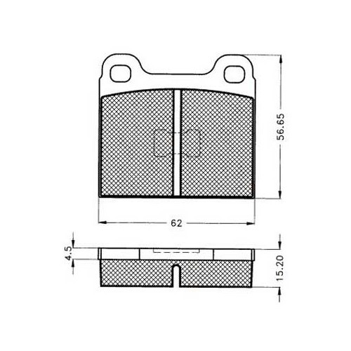 Front brake pads for Type 3, 71-&gt; / Type 4 -&gt;72 - T3H28910