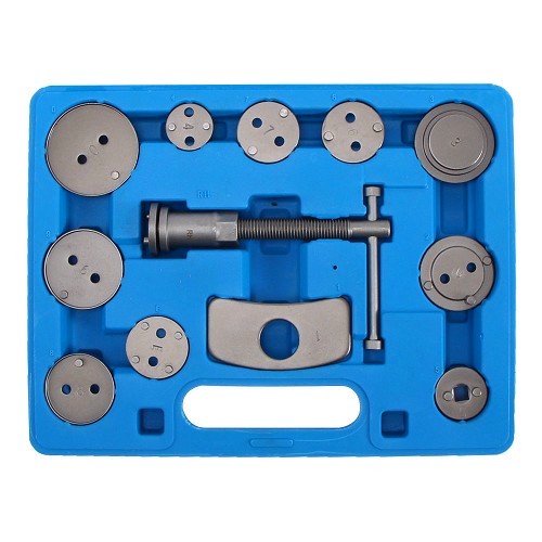 Piston rewind tool kit TOOLATELIER with adaptors for different makes 12 pieces