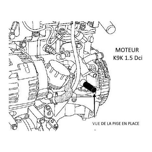 Piges TOOLATELIER pour le calage de distribution des moteurs 1.5 et 1.9 DCi pour Renault et Dacia - TA00037