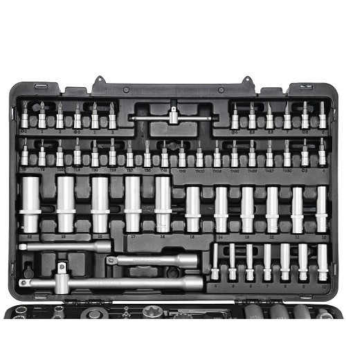 CAIXA DE FERRAMENTAS Caixa de ferramentas com catracas e soquetes de 12 lados 171 peças - TA00052