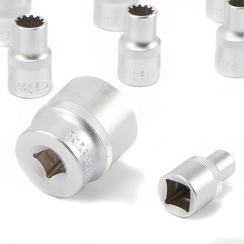 Set of 19 TOOLATELIER sockets 8 to 32 mm in 12 flats - TA00099