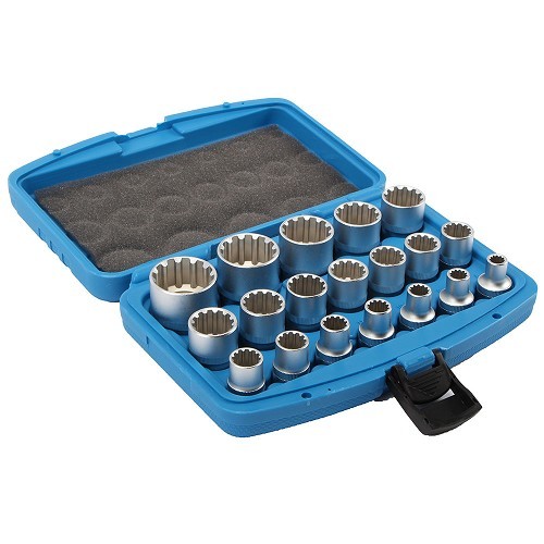  Set mit 19 TOOLATELIER-Stecknüssen 8 bis 32 mm in 12-facher Ausführung - TA00099 